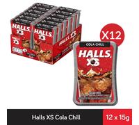 Pacchetto di 12 caramelle Halls XS Mint Cool senza zucchero 12 x 15 g