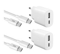 Pacchetto di 2 caricabatterie USB C 25W, adaptatore di alimentatore caricabatteria rapido per Samsung Galaxy S25/S24/S23/S22/S21, A56, A55, A54, A16, A15, con cavi di caricamento da 2m