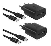 Pacchetto di 2 caricabatterie USB C 25W, adaptatore di alimentatore per caricabatteria rapida per iPhone 17 16/15/16 Pro/16 Pro Max iPad, Samsung, con cavi di caricamento da 2m