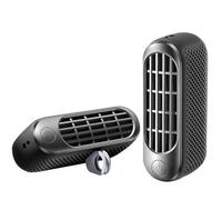 Pacchetto di 2 ventola di ghiaccio di raffreddamento portatile portatile, mini ventola ricaricabile ricaricabile da 3000 mAh, tasca con staffa a 360 ° senza lama e magnetica, 3 impostazioni black
