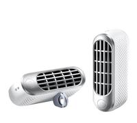 Pacchetto di 2 ventola di ghiaccio di raffreddamento portatile portatile, mini ventola ricaricabile ricaricabile da 3000 mAh, tasca con staffa a 360 ° senza lama e magnetica, 3 impostazioni silver