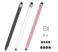 Pacchetto di 3 Penne Tablet, MEKO Penna Touch 2 in 1 con 8 Punta Magnetica in Gomma Pennino con 8 Punte di Ricambio Penna per iPad/iPhone/Samsung/Huawei/Xiaomi/Surface/Chromebook