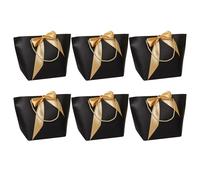 Pacchetto di 6 borse regalo nere moderne con nastro deluxe ideali per regali