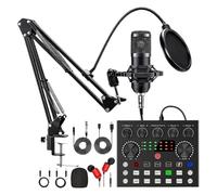 Pacchetto Di Apparecchiature For Podcast Con Microfono BM800 E Scheda Audio V8 Pacchetto Di Microfoni For Podcast For Streaming/trasmissione In Diretta Su Laptop(Black)
