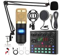 Pacchetto di apparecchiature per podcast con interfaccia audio, audio per mixer DJ all-in-one,supporto antiurto in metallo e filtro a doppio strato, applicabile alla registrazione e alla trasmissione