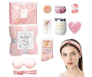 Pacchetto di autosufficienti per le donne - cesto di autosufficienti per le donne Birthday - Stress Relief necessità, Rilassamento di lusso Set con coperta di flanella per mamma Sesties suoi amici