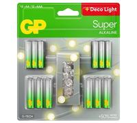 Pacchetto Di Batterie Super Alkaline Aa E Aaa Con Luce Deco Gratuita, 12+12