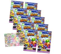 Pacchetto di carte Panini Stumble Guys Serie 2 - Carte da collezione Trading Cards - 10 booster + esclusivo biglietto di compleanno