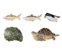 Pacchetto di Fermagli a Pinza con Design Vari: Squalo Marino Cuore Leopardato Rondine; Set di Fermagli Chic