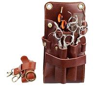 pacchetto di forbici professionali, Custodia for forbici da barbiere e parrucchiere in pelle, confezione da 5, multicolore(F)