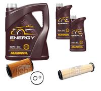 Pacchetto di ispezione FEBI BILSTEIN 7L MANNOL Energia 5W-30 per Mercedes-Benz