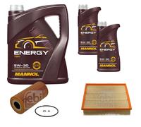 Pacchetto di ispezione FEBI BILSTEIN 7L MANNOL Energia 5W-30 per Mercedes-Benz
