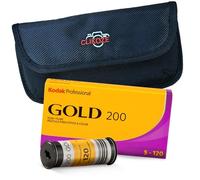 Pacchetto di pellicole per fotocamera con pellicola Kodak Gold 200 di medio formato 5 e custodia Clikoze