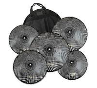 Pacchetto Di Piatti A Basso Volume Set Di Piatti Muti Borsa Per Piatti Da 5 Pezzi Inclusa Piatti per principianti (Color : Bk)