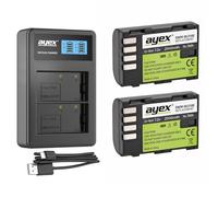 Pacchetto di potenza con 2 batterie ayex DMW-BLF19E + caricatore USB doppio adatto per Panasonic Lumix DC-G9, DC-GH5, DC-GH5S, DMC-GH3, DMC-GH4 - Pacchetto di azione compatibile al 100%