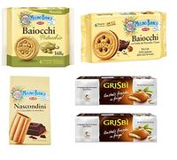 Pacchetto di prova Mulino Bianco Baiocchi Baiocchi biscotti con pistacchi 168 g + Baiocchi nocciola + nascondini 330 g + 2 x Matilde Vicenzi Grisbi Pistacchio biscotti con crema al pistacchio 150 g