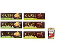 Pacchetto di prova Vicenzi Grisbì senza glutine, biscotti frolla ripieni di limone morbido e crema al cioccolato 7 x 150 g + italian Gourmet polpa 400 g