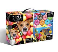 Pacchetto Di Puzzle A Tre In Uno | 300, 100 E 48 Pezzi