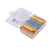 Pacchetto di resistori da 640 pezzi con 64 valori comuni da 1 Ohm a 10M Ohm per la pratica di saldatura e assemblaggio PCB (film metallico all'1%)
