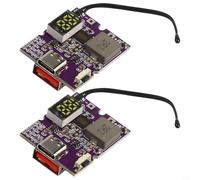 Pacchetto di ricarica rapida, 2 pezzi 22,5 W Power Bank Kit modulo di ricarica, circuito PD QC a ricarica rapida con display LED, uscita 5 A per montaggio fai da te da 3,7 V, viola C display