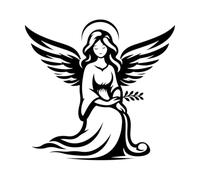 pacchetto di sagome di angeli personalizzate Adesivi con scritte 42x44.7cm Pittura murale artistica Nero