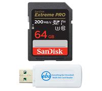 Pacchetto di schede di memoria SanDisk SDXC SD Extreme Pro da 64 GB, compatibile con fotocamera DSLR digitale Canon EOS Rebel T5 T5i T6 T6i T7 T7