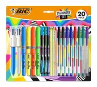 Pacchetto di scrittura multicolore BIC di 20 pezzi vari - 6 BIC Crystal originale, 2 Bic Crystal Fun, 2 Bic 4 Colori, 3 BIC Int NEW
