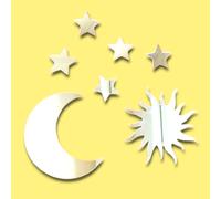 Pacchetto Di Specchi Sole, Luna E Stelle, Luna 12cm E Sole 5 X 4cm Stelle