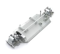 Pacchetto di unità centrale differenziale del cambio con piastra inferiore in metallo per parti di automobili RC in 1/12 compatibili con 124016 124017 124018 124019(Silver)