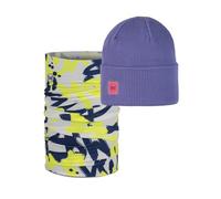 Pacchetto Duo BUFF® Corsa Scaldacollo Crossknit Beanie Solid Iris e Original EcoStretch Dovhin Multi Taglia unica Adulti