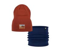Pacchetto Duo BUFF® Street Knitted Berretto Lilon Long Cinnamon e Knitted Neckwarmer Lilon Midnight Taglia unica Adulti