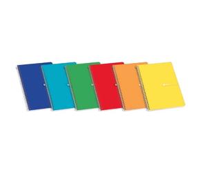Pacchetto Enri Plus di 5 quaderni Formato a spirale folio crich 4x4mm - 80ga 60gr con margine - copertina rigida - colori ordin NEW