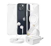 Pacchetto Essenziale per iPhone 14 Custodia, Vetro, Caricatore, Cuffie (5 pezzi)