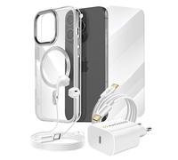 Pacchetto Essenziale per iPhone 15 Pro Custodia, Vetro, Caricatore, Cuffie (5