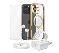 Pacchetto Essenziale per iPhone 16 Pro Max Custodia, Vetro, Caricatore,