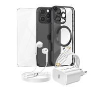 Pacchetto Essenziale per iPhone 16 Pro Max Custodia, Vetro, Caricatore,