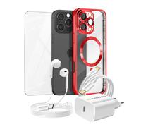 Pacchetto Essenziale per iPhone 16 Pro Max Custodia, Vetro, Caricatore,