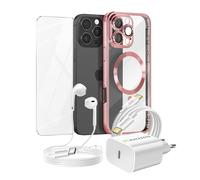 Pacchetto Essenziale per iPhone 16 Pro Max Custodia, Vetro, Caricatore,