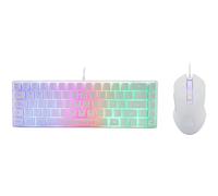 The G-Lab - Combo Hydrogen - Set tastiera mouse gamer, tastiera gamer 60% cablata, retroilluminazione RGB, azerty, formato compatto + mouse Gaming RGB, 6 pulsanti, 6200 DPI - PC/PS4/PS5 - Bianco