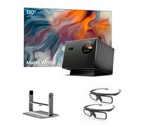 Pacchetto Home Theater Valerion:Incluso Proiettore laser triplo Valerion VisionMaster Pro2 4K + schermo bianco opaco da 120" + Supporto da tavolo + occhiali 3D