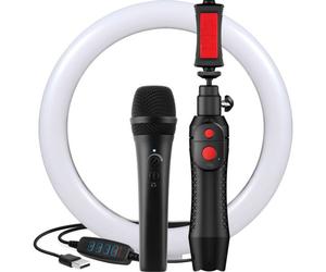 Pacchetto IK Multimedia Creator HD con iRig Mic HD 2 iKlip Grip Pro e lampada a LED da 10".