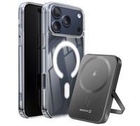 Pacchetto iPhone 17 Pro Max con custodia bimateriale e powerbank da 5000 mAh