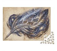 pacchetto lupi celestePuzzle 1000 Pezzi Cartone Spesso Mappa della penna Quill Allenamento Cognitivo Anziani, Tempo Libero, Relax Mentale 52x38cm/1000pcs