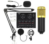 Pacchetto microfono per podcast: kit di apparecchiature per podcast, pacchetto microfono a condensatore, configurazione di trasmissione audio professionale | Strumenti di produzione di trasmissioni