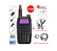 (Pacchetto nero 3) UV-16 Max IP68 Walkie Talkie impermeabile Dual Band Radio CB ad alte prestazioni