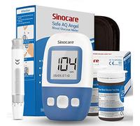 Pacchetto per il monitoraggio della glicemia, kit per il test del diabete Sinocare Safe AQ Angel glucometro + 50 strisce reattive pacchetto batterie con 200 grandi memorie in mg/dL