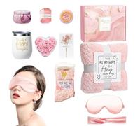 Pacchetto per la cura di sé da donna, cesto di compleanno per donne, set di per benessere e amicizia, con coperta in flanella, per la festa della mamma, recupero post-partum, università, addio