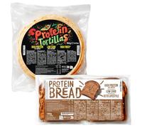 Pacchetto per Protein Tortillas e Pane Proteico - Wrap 4x40g + 2 Confezioni da 4 Fette - High Protein, Ricchi di fibre, Low Carb - Ideale Per Dieta Proteica E Chetogenica Keto