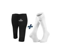Pacchetto performance elite bv sport manicotti a compressione calzini per il recupero nero bianco