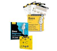 Pacchetto Power Theory Bass - Ruota decoder Circle of Fifths + 78 pagine di teoria dei bassi e guida alla scrittura di canzoni + 4 fogli laminati per basso - Impara accordi, scale, chiavi e progressi